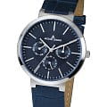 Jacques Lemans Jacques Lemans 1-1950C  1-1950C кварцевые мужские часы  синий циферблат, браслет кожаный — вид спереди